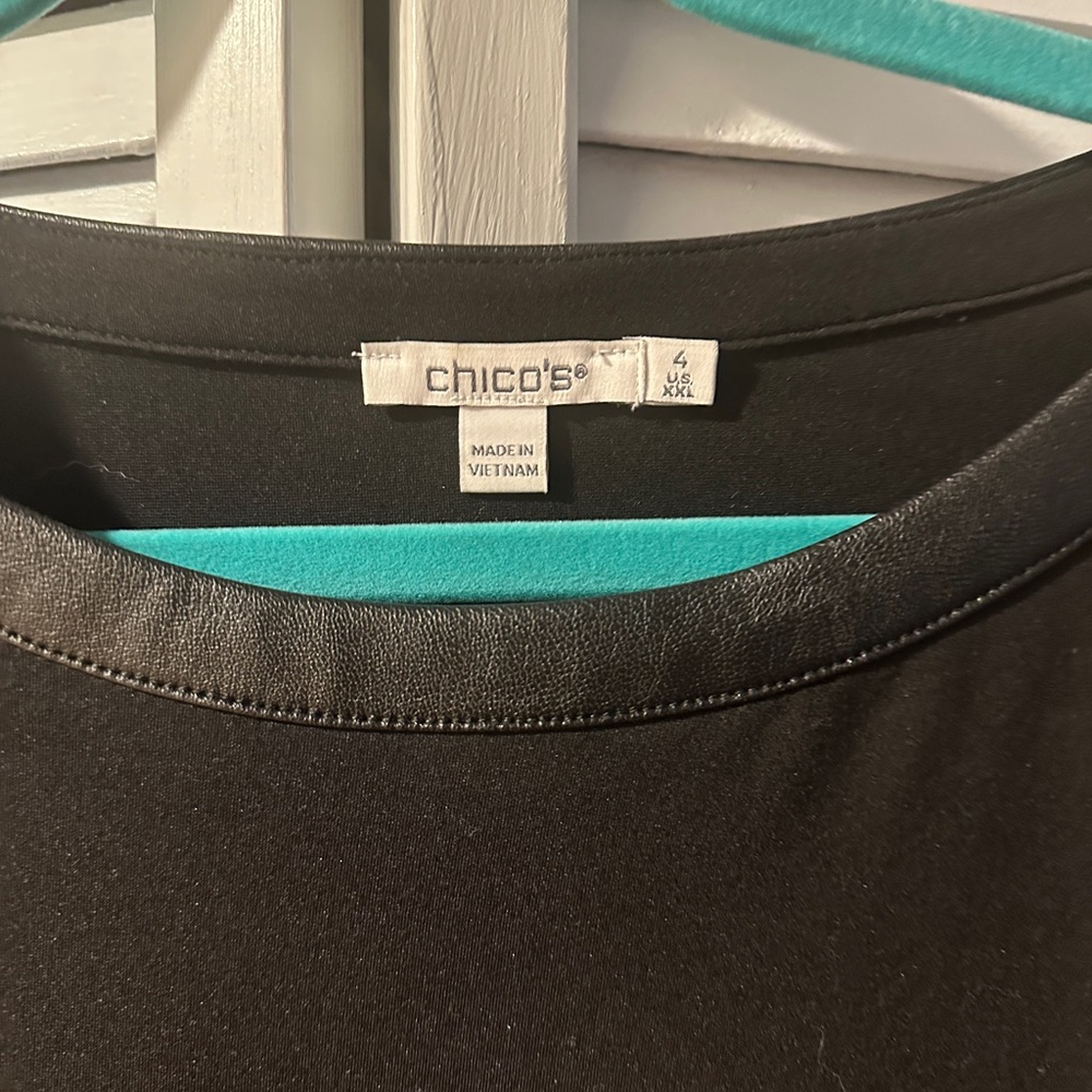 Chico's faux leather tunic